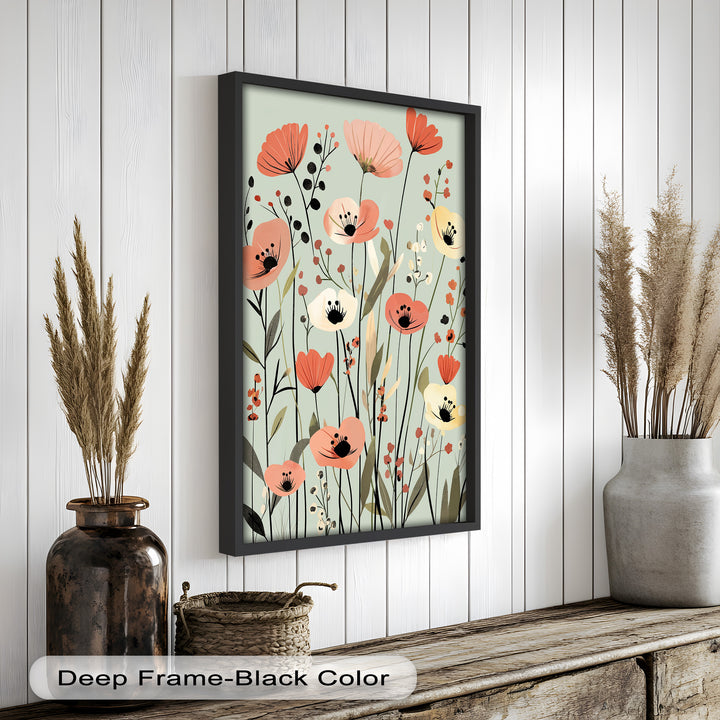 Wild Meadow Whispers – Boho Blumen Ölgemälde