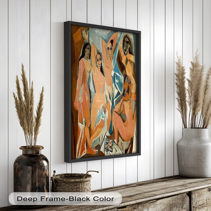 Echoes of Les Demoiselles – Picasso-Inspired Cubist Nude Figures Oil Painting