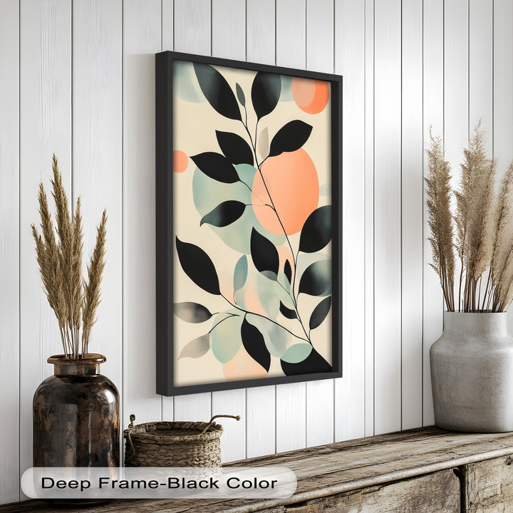 Blush Eclipse – Minimalist Botanical Silhouette Oil Painting