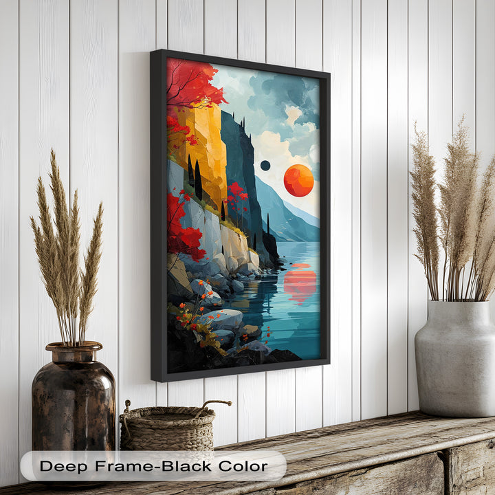 Celestial Cliffs – Surreal Coastal Landscape Picasso Oil Painting