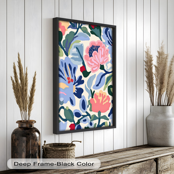 Bold Garden Whimsy – Lebendiges Boho-Blumen-Ölgemälde