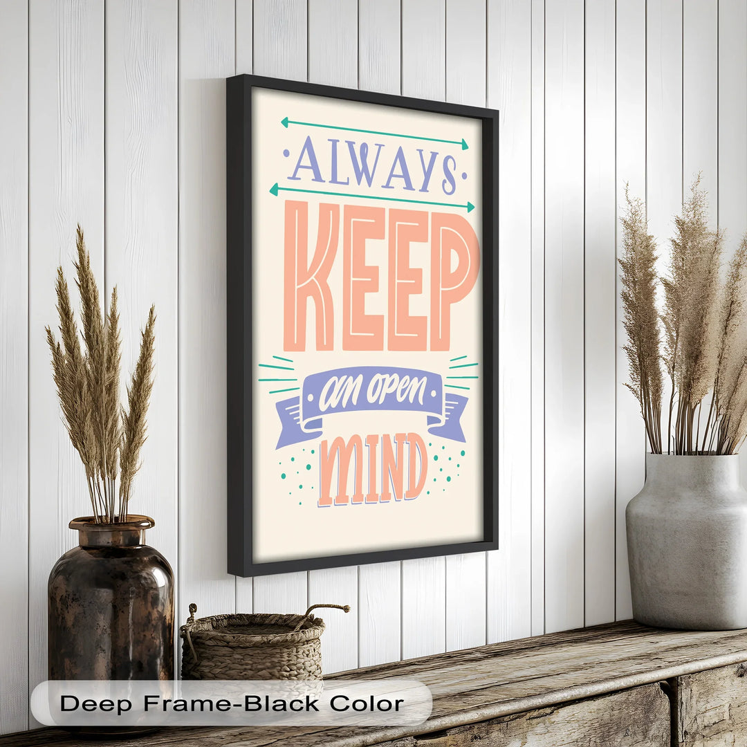 Always Keep an Open Mind – Pastel Typography Oil Painting - MyPhotoStation
