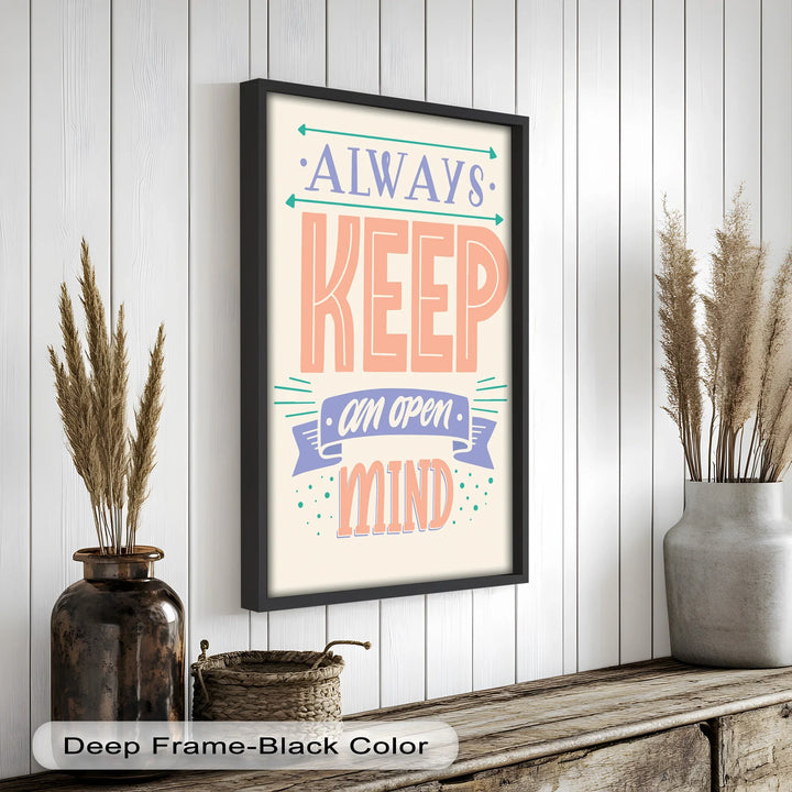 Always Keep an Open Mind – Pastel Typography Oil Painting - MyPhotoStation