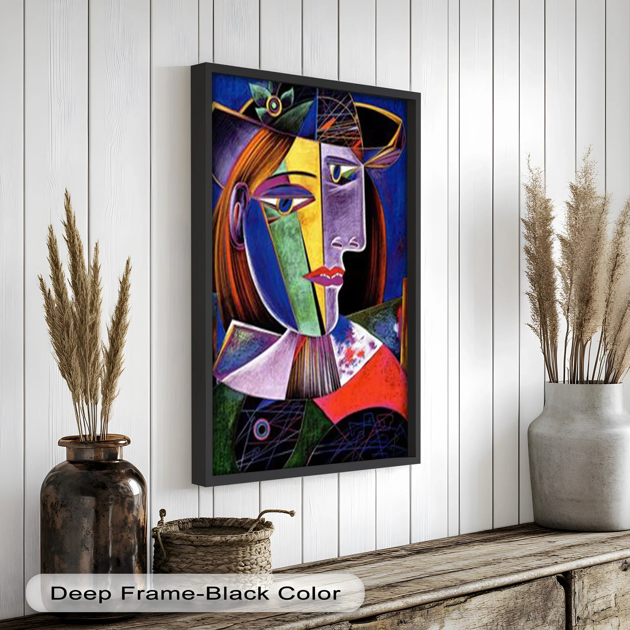 Vibrant Woman with a Flower Hat – Picasso Oil Painting