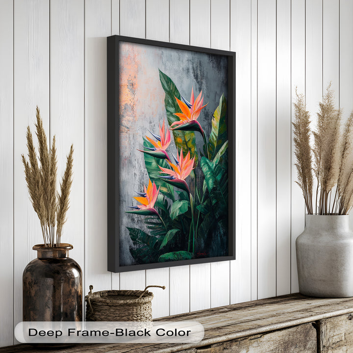 Tropical Flame – Bird of Paradise Botanical Oil Painting