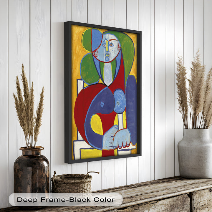 Color Harmony – Abstract Seated Woman Picasso Oil Painting