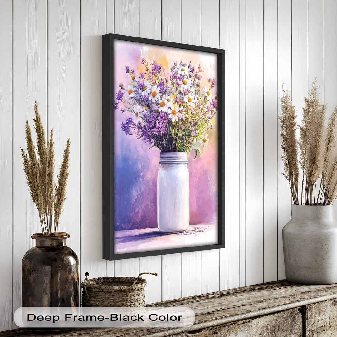 Wildflower Harmony – Sanftes Pastellblumen-Ölgemälde