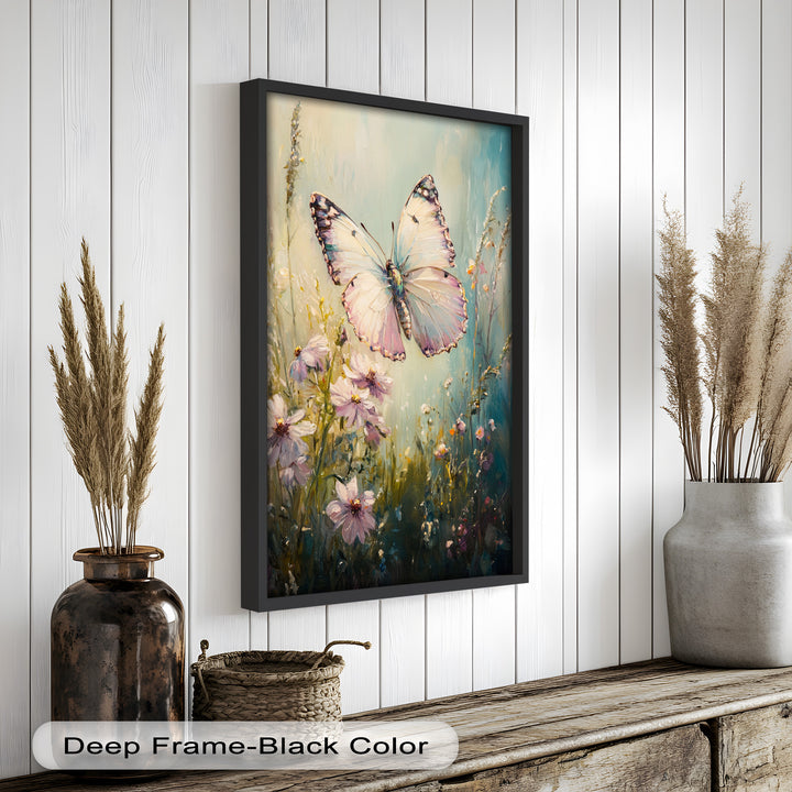 Butterfly Among Wildflowers – Animal Oil Painting