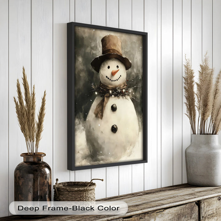 Frosty Cheer – Snowman in Winter Wonderland Oil Painting - MyPhotoStation