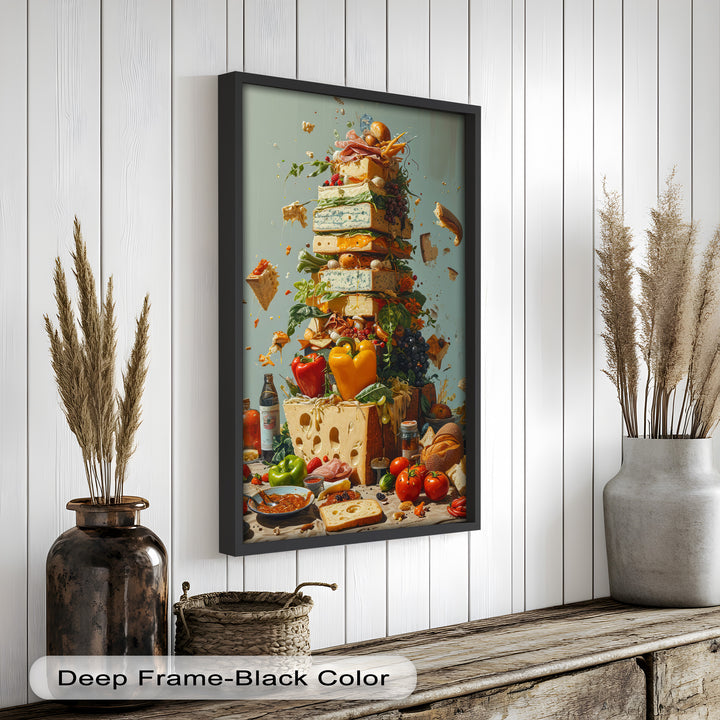 Cheese Tower Symphony – Explosives Gourmet-Fantasy-Food-Gemälde