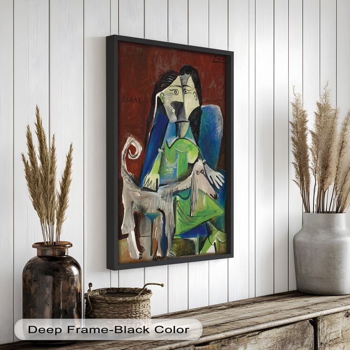 Woman with Afghan Hound – Picasso Oil Painting