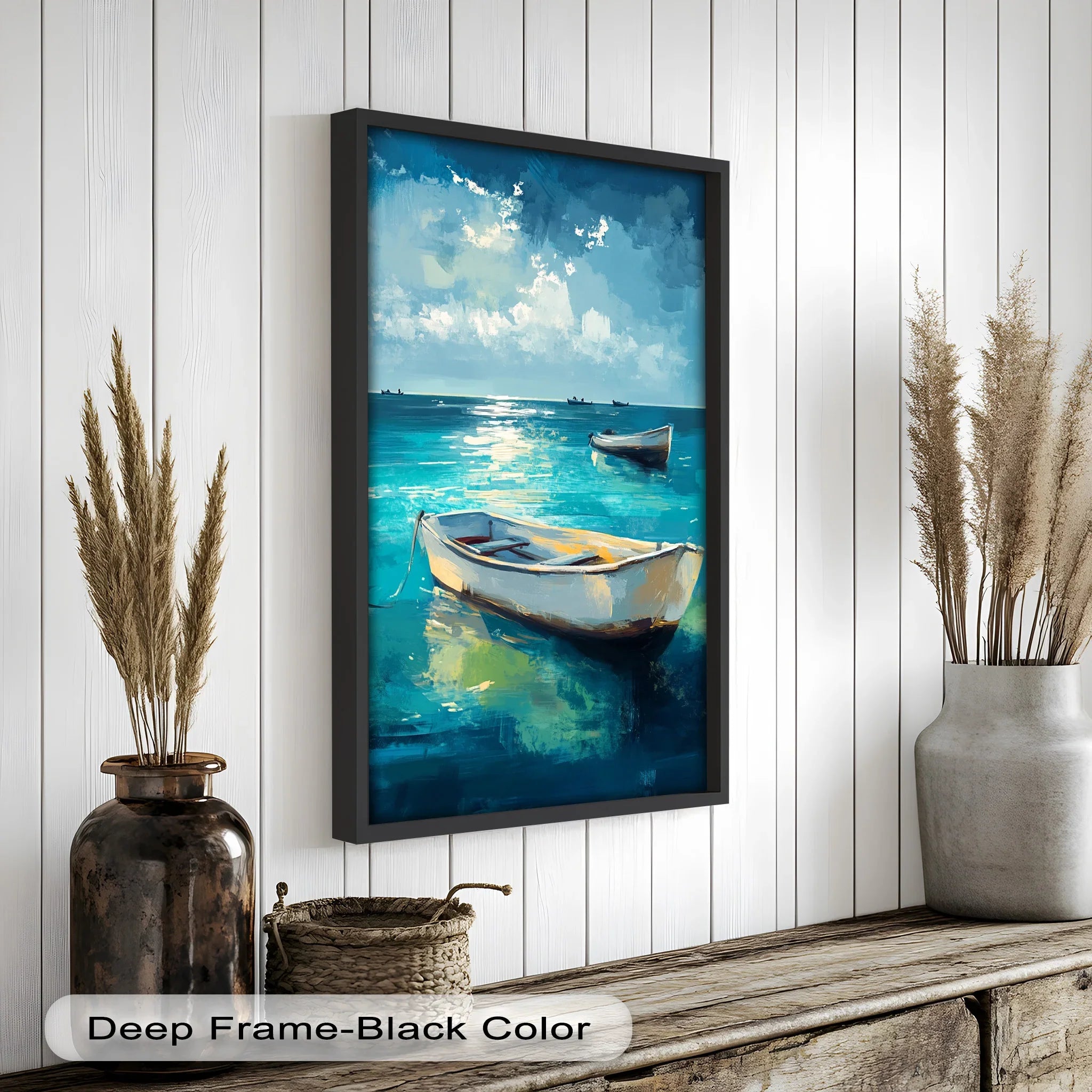 Still Waters at Sea – Boat Oil Painting - MyPhotoStation