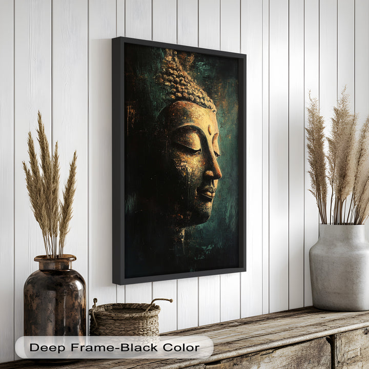 Buddha Face Wall Art – Religious Oil Painting