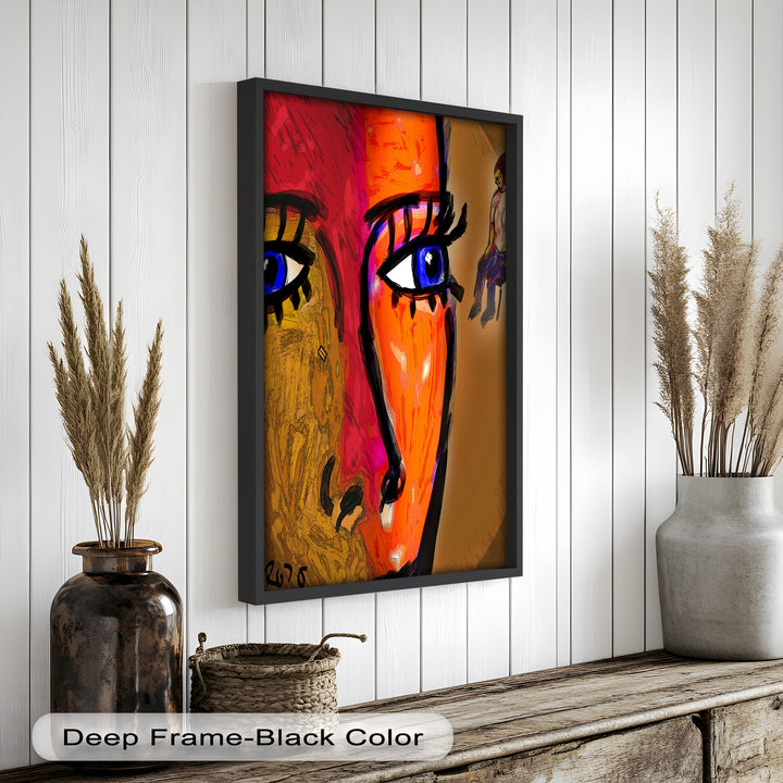 Vivid Gaze – Abstract Expressionist Portrait Oil Painting