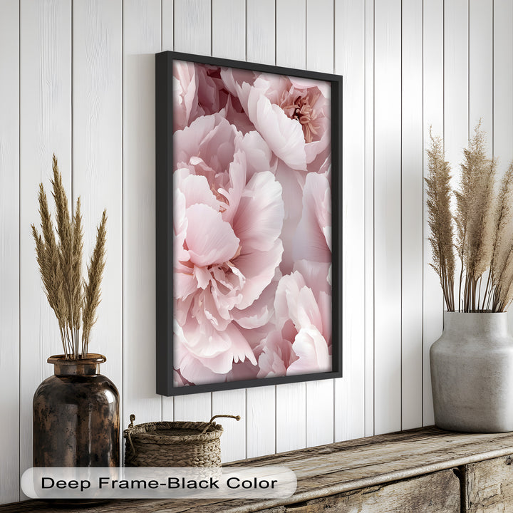 Blushing Petal Bloom – Soft Pink Peony Flower Oil Painting