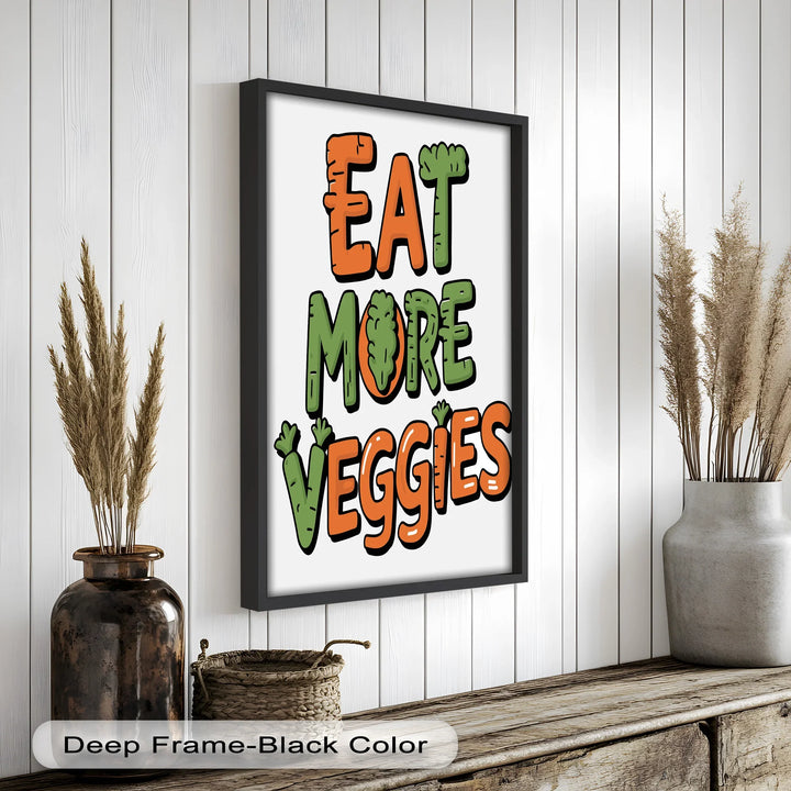 Eat More Veggies – Colorful Letters Oil Painting - MyPhotoStation