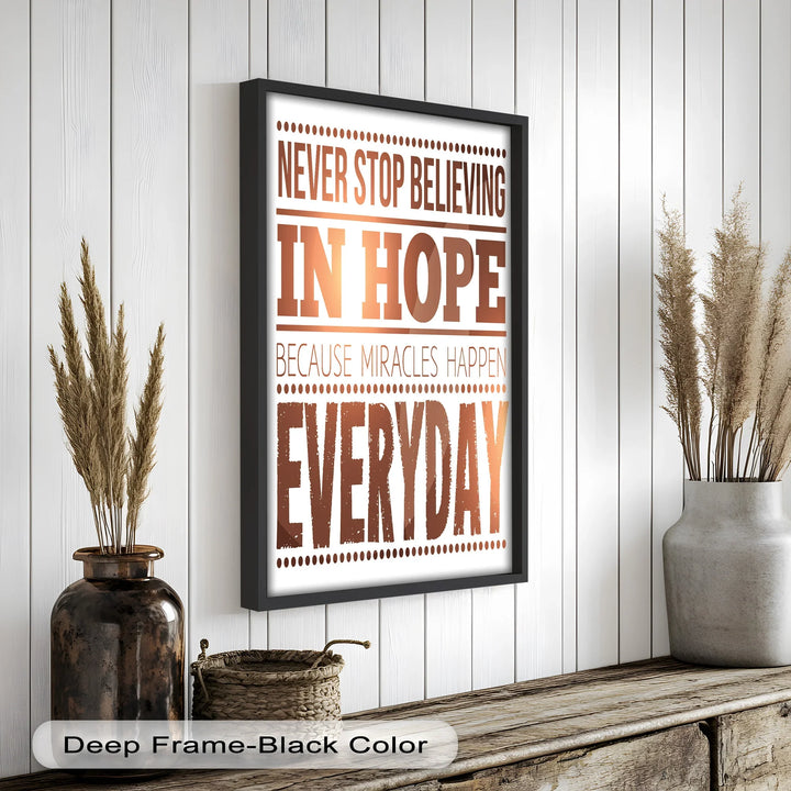 Motivational Quote Oil Painting – Modern Faith-Inspired Wall Art

