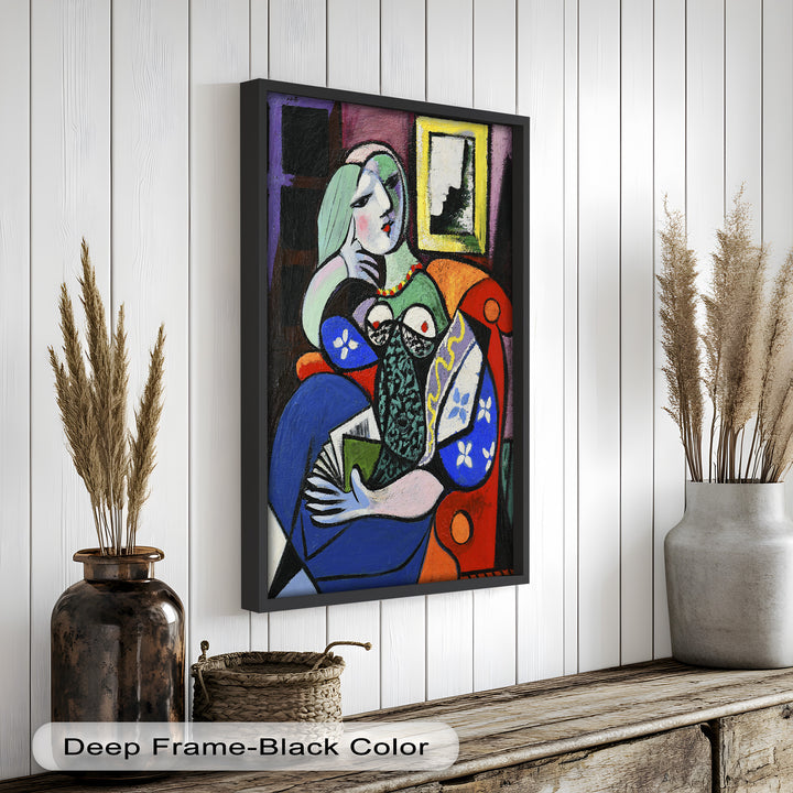 Woman with a Book – Cubist Interior Portrait Picasso Oil Painting