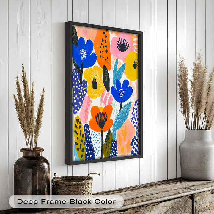 Bold Blooms in Boho Garden – Fauvist Floral Oil Painting