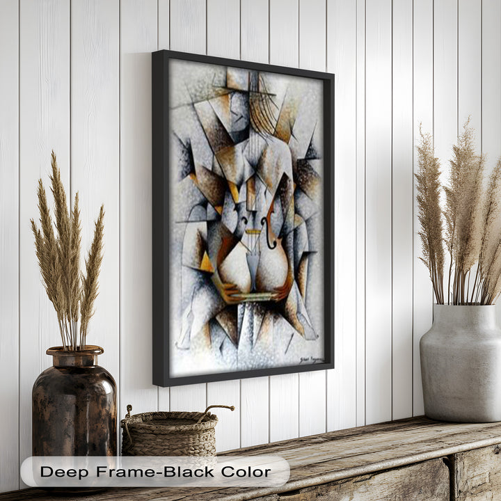 Cubist Harmony – Abstract Nude with Violin Motif Picasso Oil Painting
