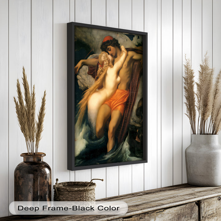 The Embrace of the Sea – Romantic Mythological Nude Oil Painting