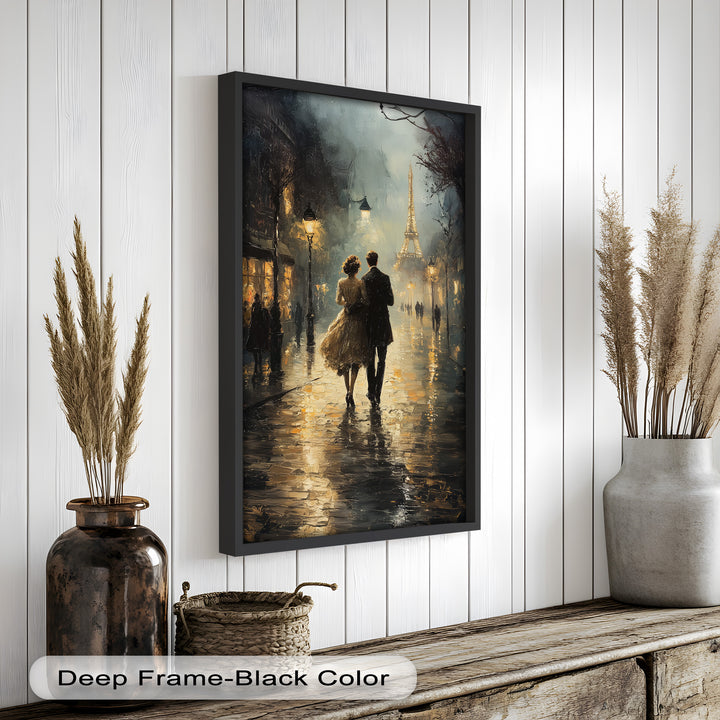 Romantic Couple in Evening Light - Love Oil Painting