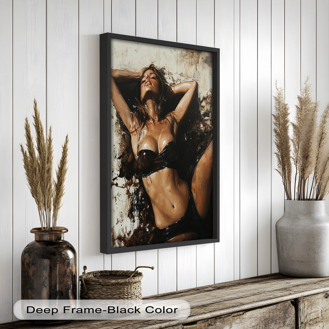 Sun-Drenched Muse - Female Portrait in Abstract Oil Painting