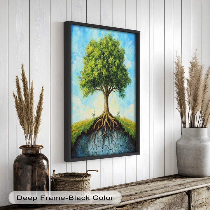 Firmly Planted – Tree of Faith with Roots Oil Painting