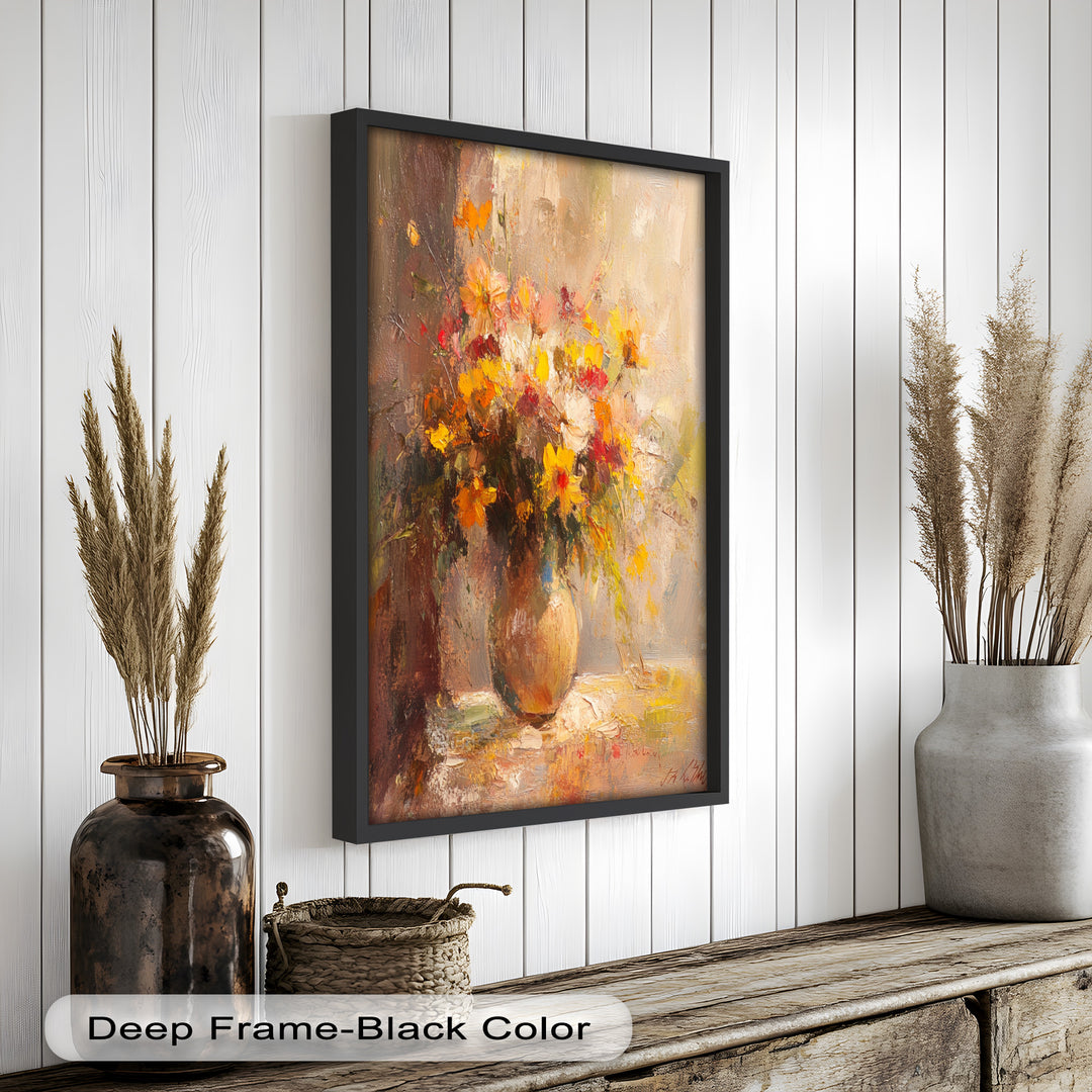 Sunlit Harmony – Vibrant Wildflower Still Life Flower Oil Painting