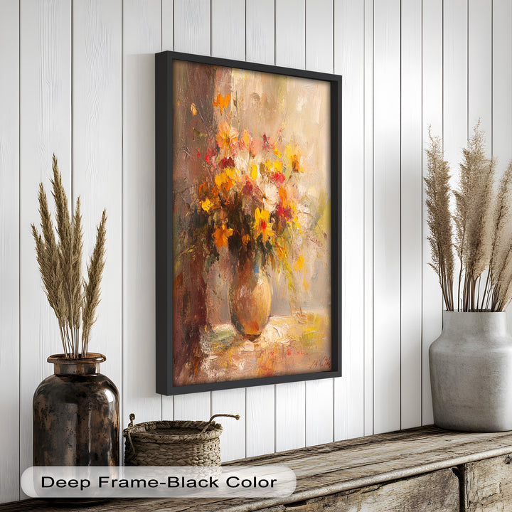 Sunlit Harmony – Vibrant Wildflower Still Life Flower Oil Painting