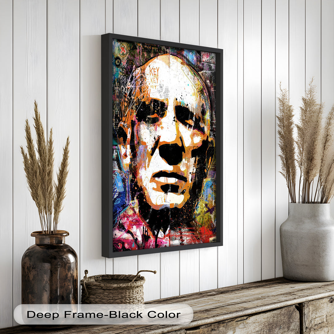 Abstract Urban Face Portrait Wall Art – Pop Art Oil Painting