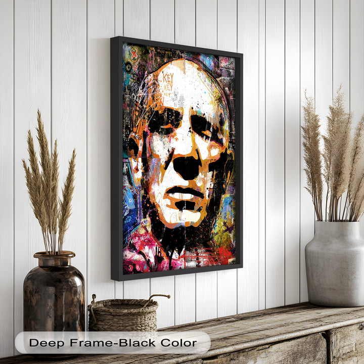 Abstract Urban Face Portrait Wall Art – Pop Art Oil Painting
