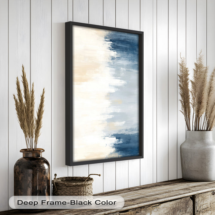 Coastal Drift – Ruhiges Blau und Sand Abstraktes Ölgemälde