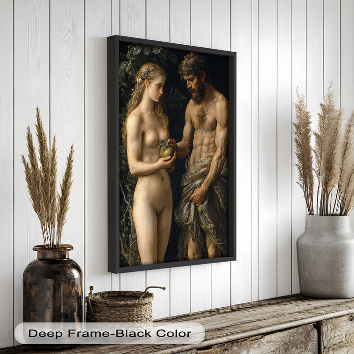 First Temptation – Adam and Eve Renaissance Oil Painting