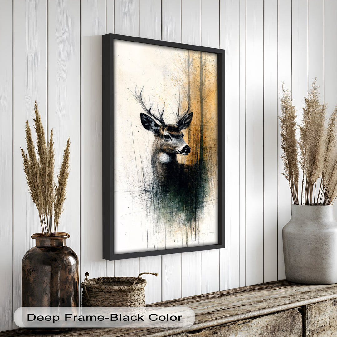 Majestic Deer Portrait - Animal Oil Painting
