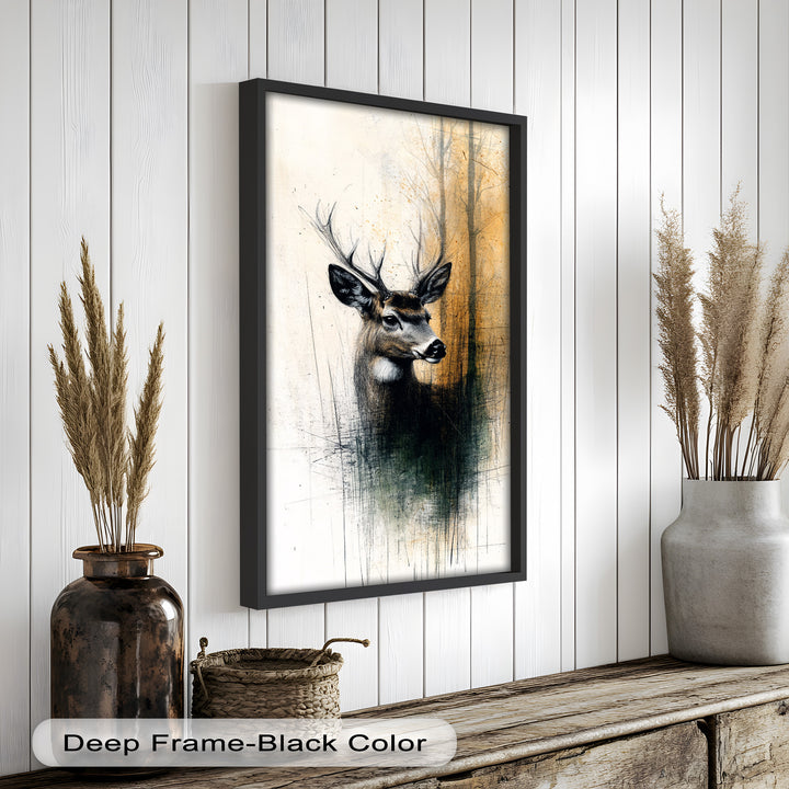 Majestic Deer Portrait - Animal Oil Painting