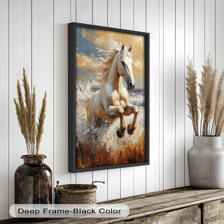 Spirit of the Wind – White Horse Oil Painting