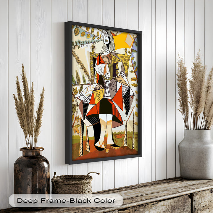 Queen Among Leaves – Picasso Style Cubist Oil Painting