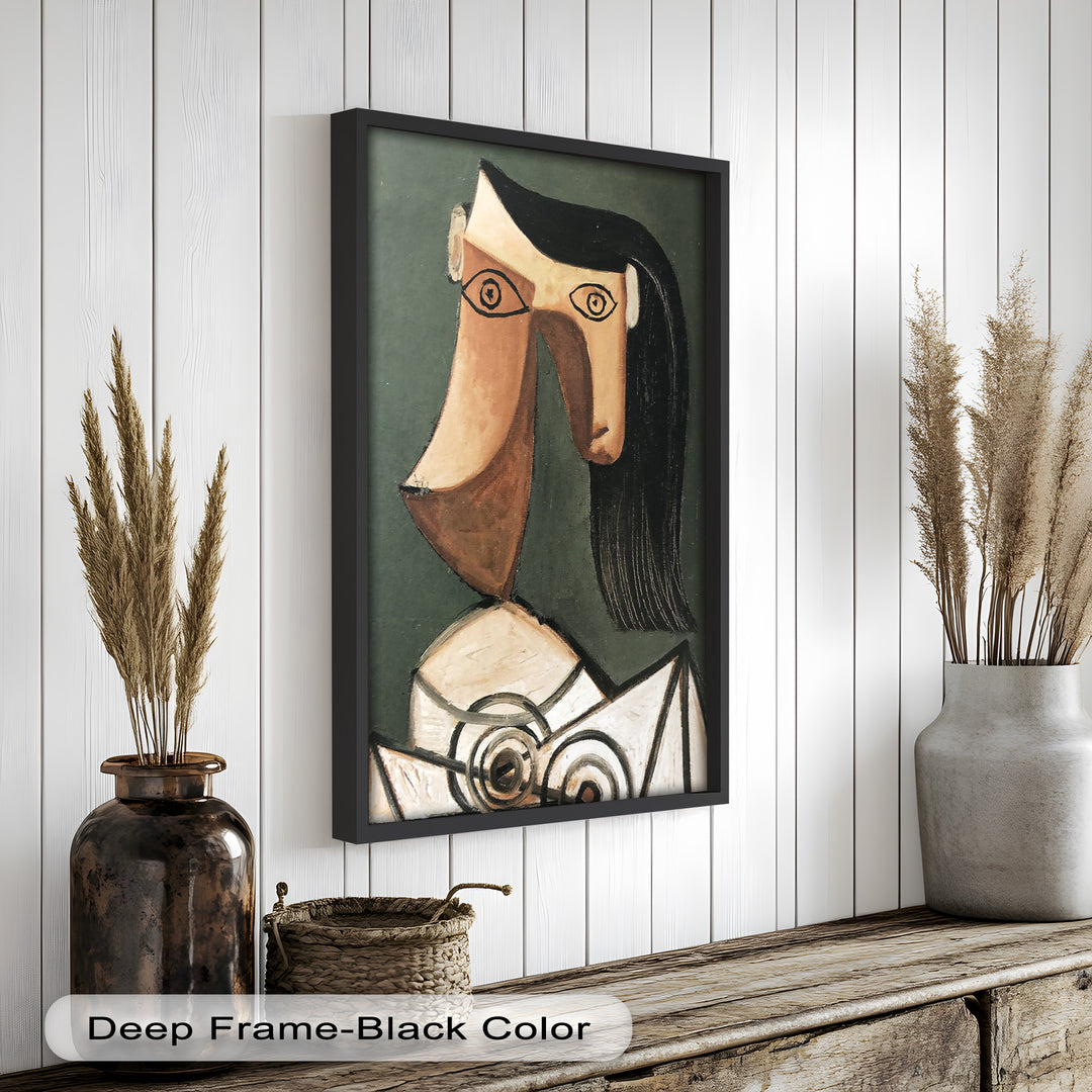 Serene Abstraction – Cubist Female Portrait Oil Painting
