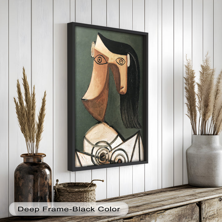 Serene Abstraction – Cubist Female Portrait Oil Painting