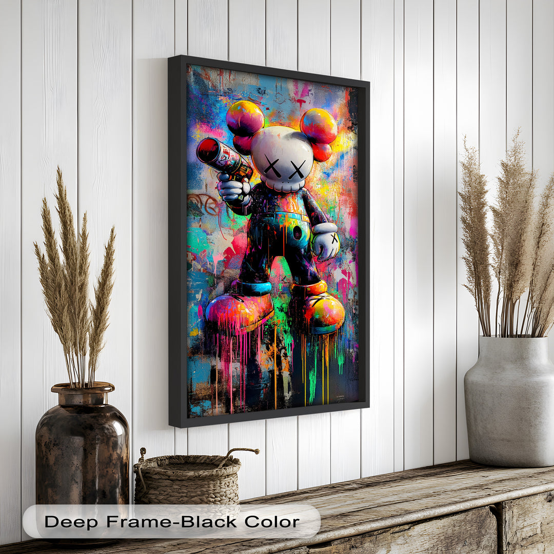 KAWS Street Blaster – Graffiti Pop Oil Painting
