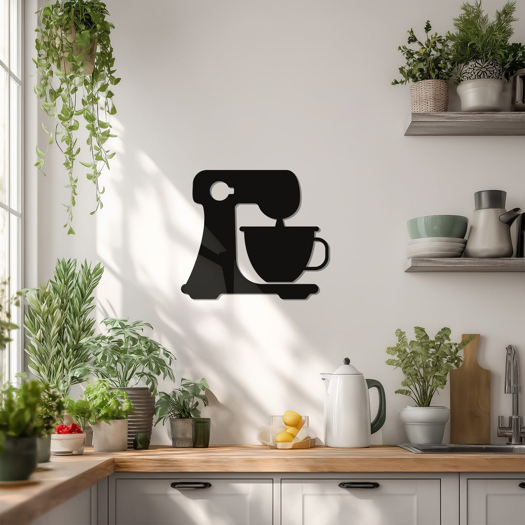 Coffee Maker Silhouette – Modern Kitchen Metal Wall Art