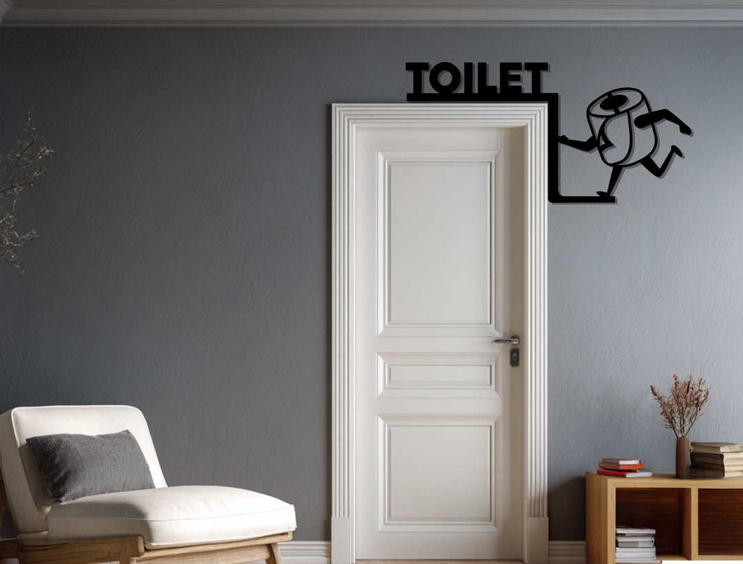 سجادة حمام - ديكور معدني مرح لباب الحمام