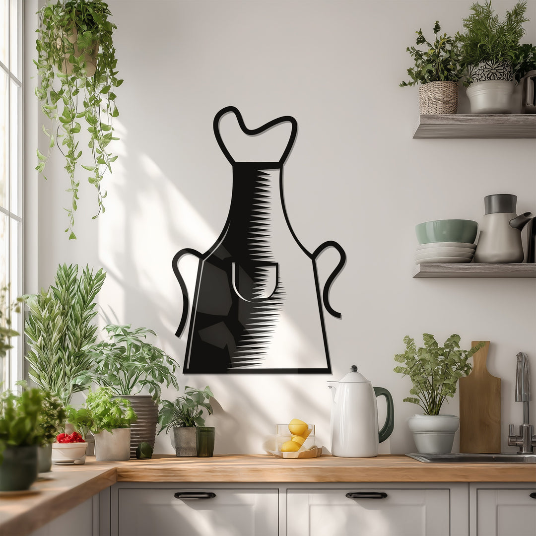 Chef Apron Silhouette – Modern Kitchen Metal Wall Art