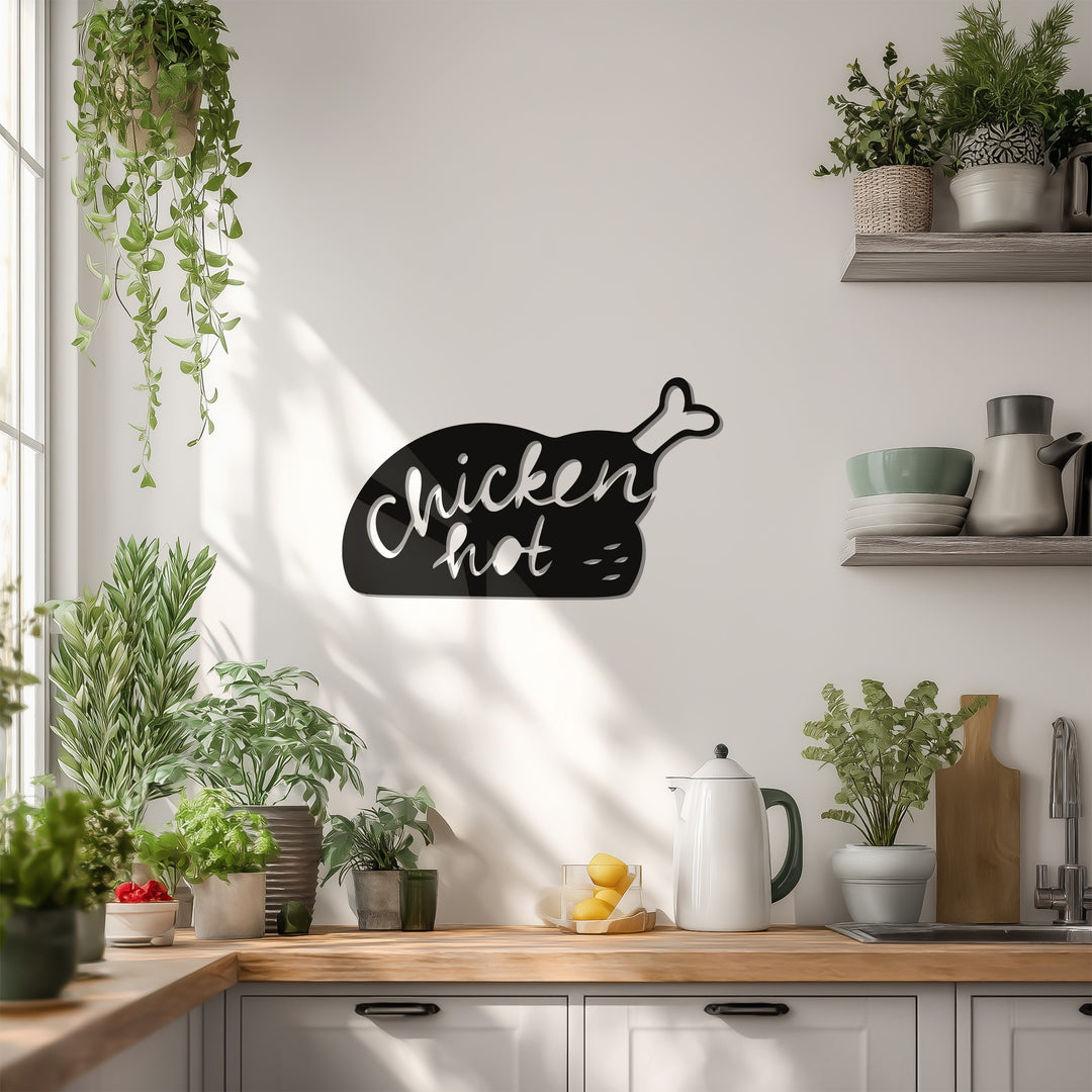Hot Chicken Silhouette – Modern Kitchen Metal Wall Art