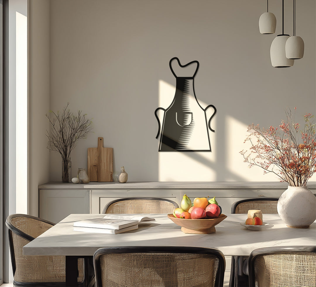 Chef Apron Silhouette – Modern Kitchen Metal Wall Art