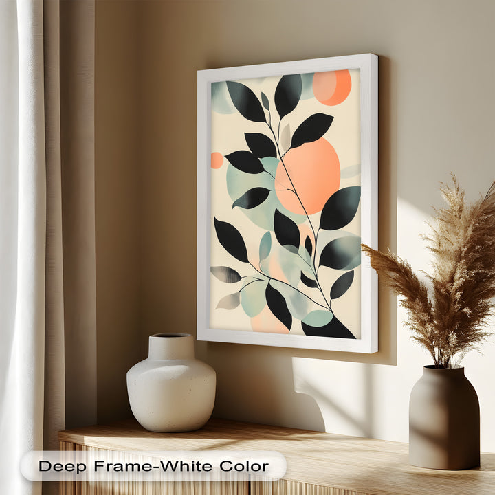 Blush Eclipse – Minimalist Botanical Silhouette Oil Painting