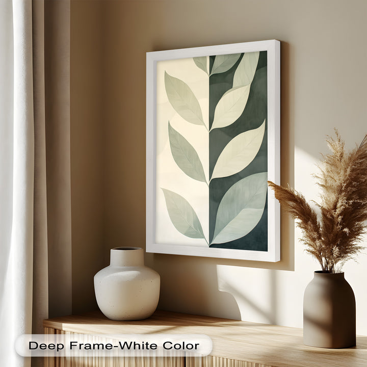 Minimalist Leaf  – Monochrome Botanical Oil Painting