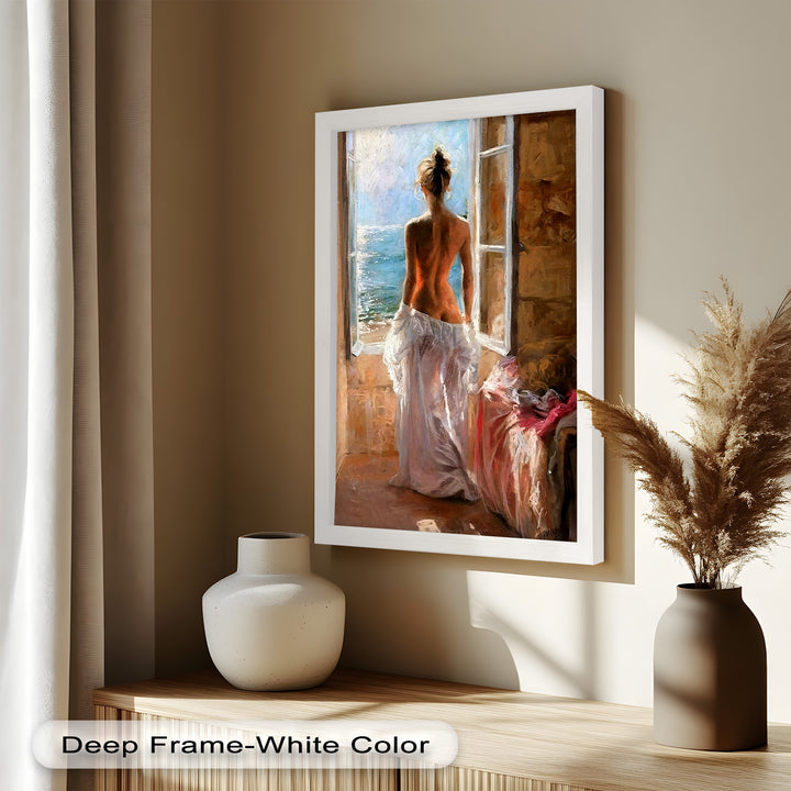 Whispers of the Sea – Romantic Woman by the Ocean Nude Oil Painting