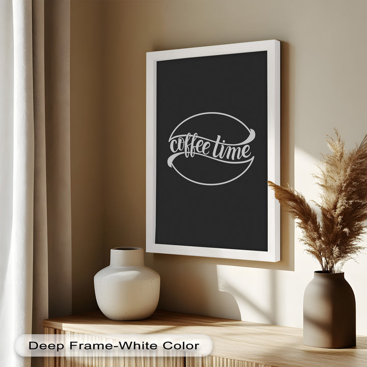 Modern Coffee Time Typography – Minimalist Oil Painting